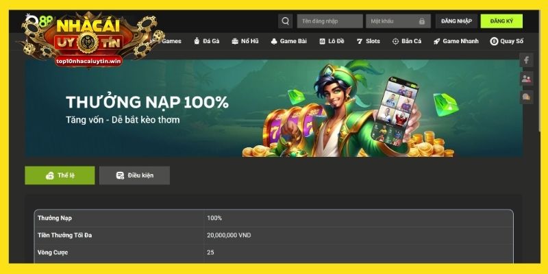 Người chơi đăng ký và nạp tiền ngay để nhận 20tr đồng